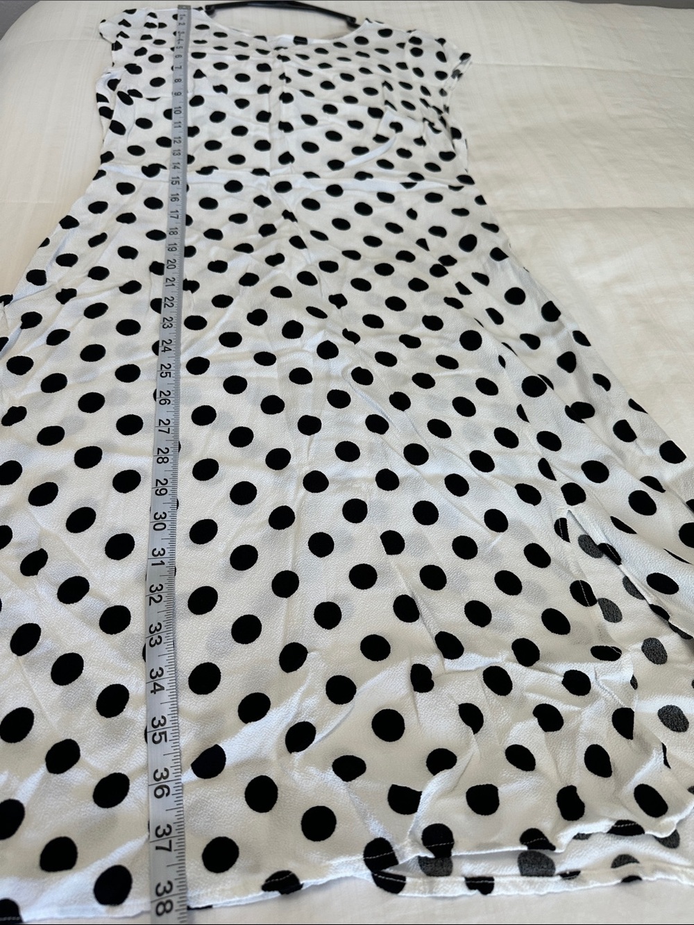 LOFT Black Polka Dot White Midi Dress Size 6 Petite - Picture 7 of 10